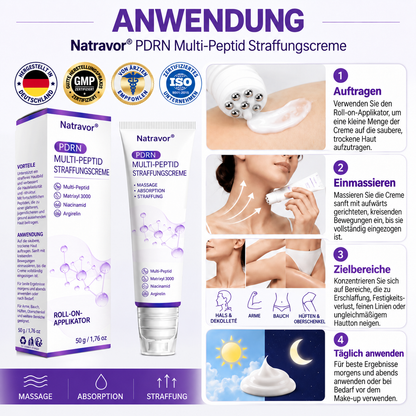 Natravor®🎗️ PDRN Multi-Peptid Straffende Körpercreme ｜ Anti-Aging Pflege, Feuchtigkeit, Straffung & Lifting für ein glatteres, ebenmäßigeres Hautbild｜
