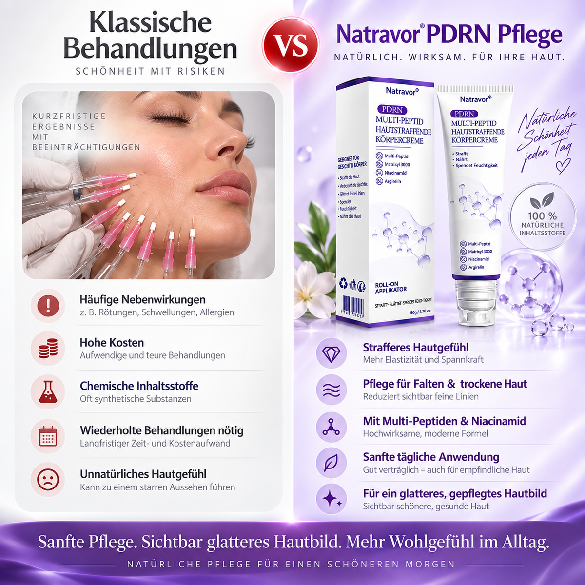 Natravor®🎗️ PDRN Multi-Peptid Straffende Körpercreme ｜ Anti-Aging Pflege, Feuchtigkeit, Straffung & Lifting für ein glatteres, ebenmäßigeres Hautbild｜