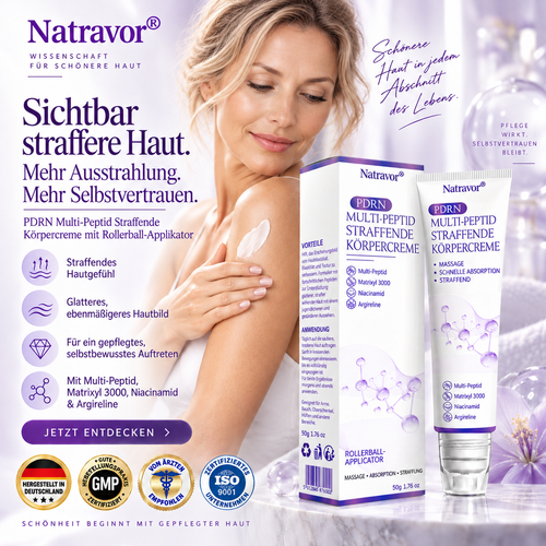 Natravor®🎗️ PDRN Multi-Peptid Straffende Körpercreme ｜ Anti-Aging Pflege, Feuchtigkeit, Straffung & Lifting für ein glatteres, ebenmäßigeres Hautbild｜