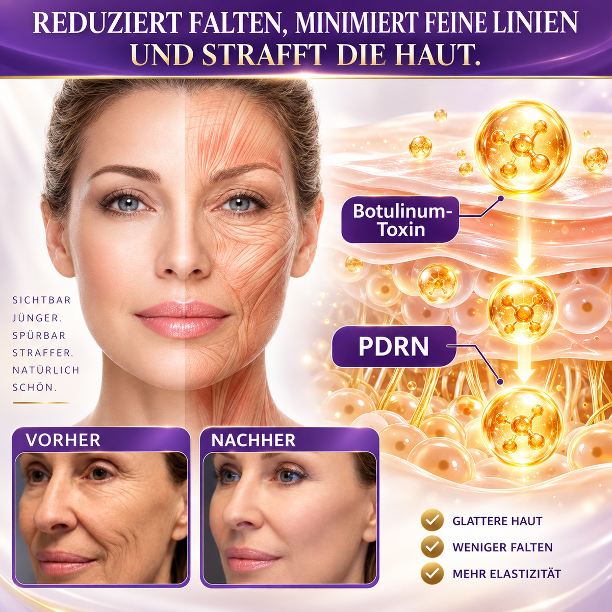 Natravor®🎗️ PDRN Multi-Peptid Straffende Körpercreme ｜ Anti-Aging Pflege, Feuchtigkeit, Straffung & Lifting für ein glatteres, ebenmäßigeres Hautbild｜